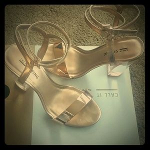 Rose Gold Block Heel Shoes